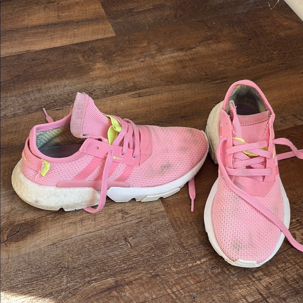 Kids Pink Adidas Pod Athletic Shoes